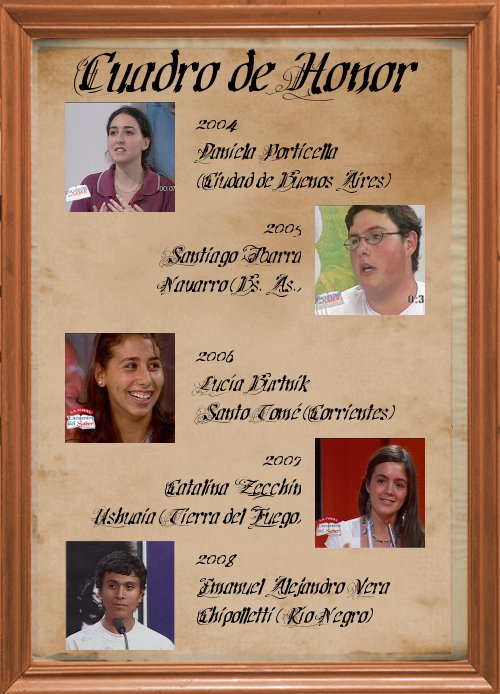Cuadro de Honor - Los Ganadores de Encuentro del Saber