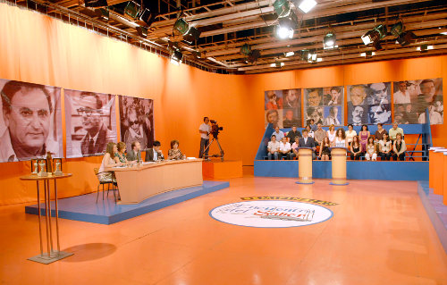 Estudios de Canal 7 durante la grabacin de Encuentro del Saber