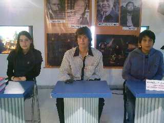De izquierda a derecha: Daniela Espinoza (Rancagua, Chile) – Ernesto Nataniel Cáceres (Formosa) - Francisco Leiva (SV de Tagua Tagua, Chile) De izquierda a derecha: Daniela Espinoza (Rancagua, Chile) – Ernesto Nataniel Cáceres (Formosa) - Francisco Leiva (SV de Tagua Tagua, Chile)
