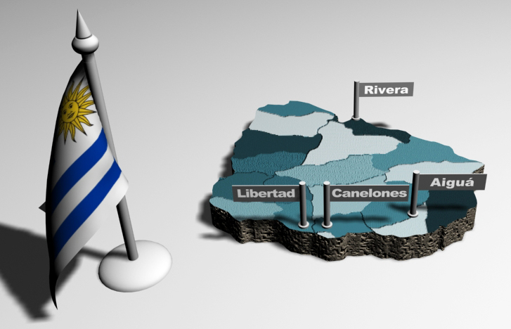 Localidades de los participantes de Uruguay